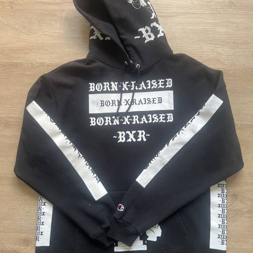 RARE born x raised hoodie sz L